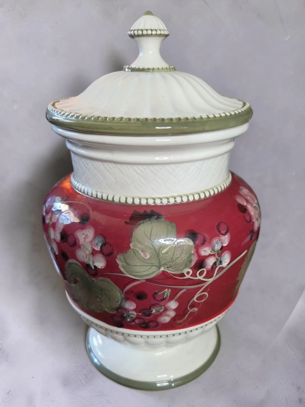 Raymond Waites by Certified International Grape Vine Lidded Canister Cookie Jar